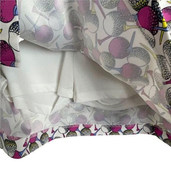 Izod Golf Stretch White Pink Blue Balls Tees Skort Skirt Size 8 Pockets - Picture 2 of 7